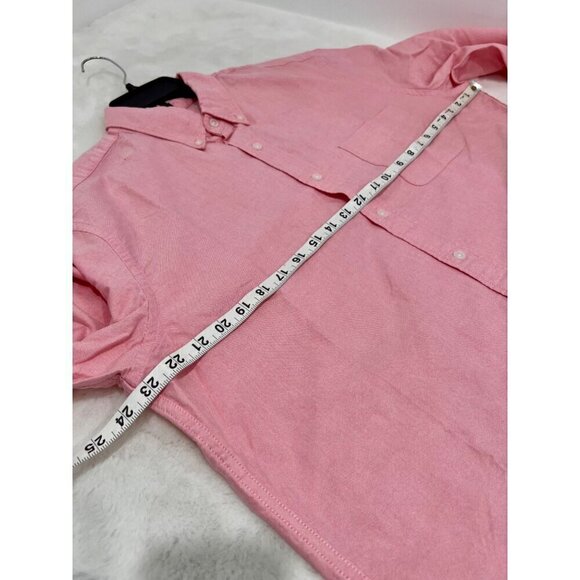 New J. Crew Size L Flex oxford casual shirt Pink SP23 *Thread Pull* - Picture 4 of 9
